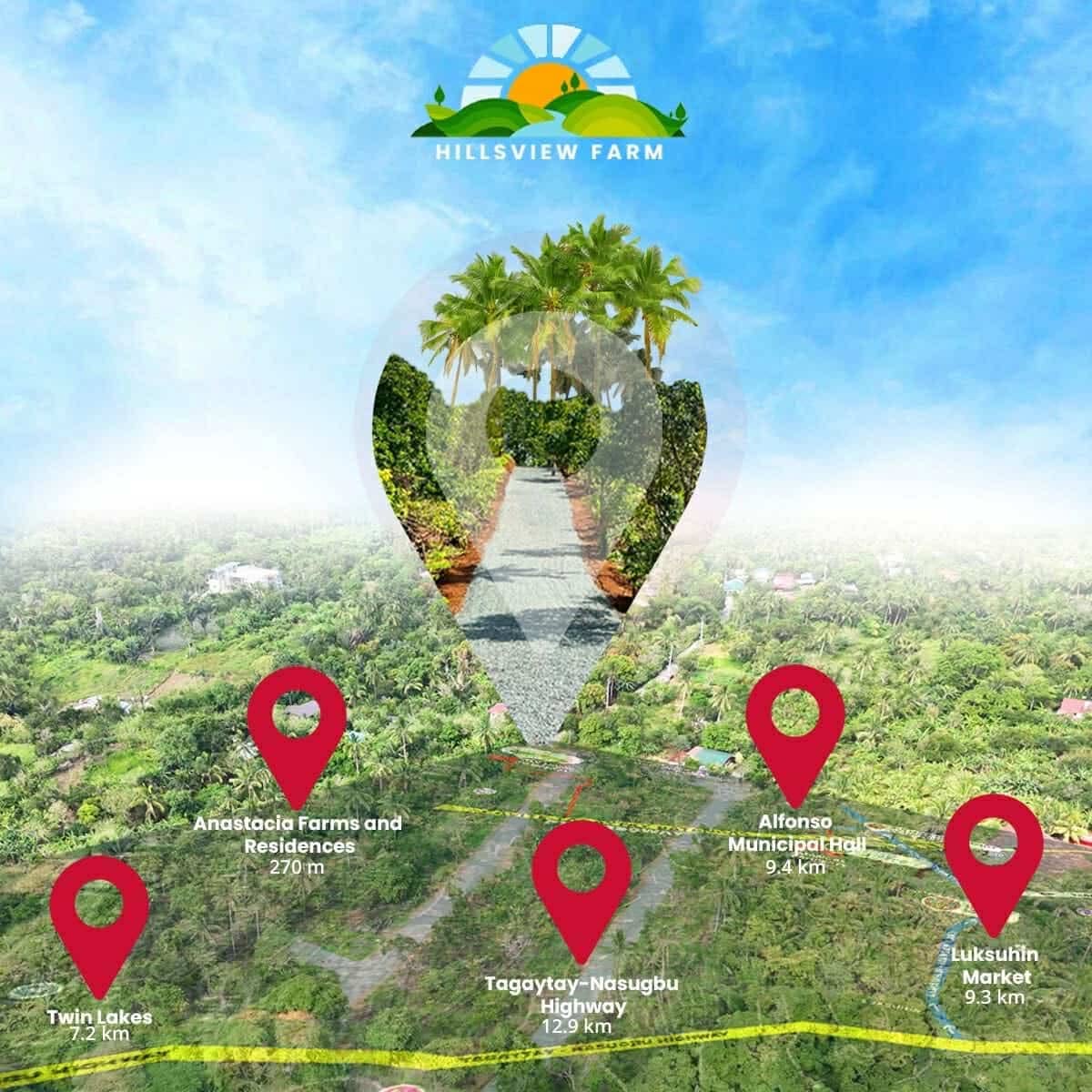 Aerial location map of Hillsview Farm, Sulsugin, Alfonso, Cavite